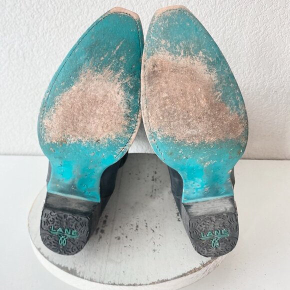 Lane EMMA JANE Womens Cowboy Boots 9.5 Matte Black Western Cowgirl Mid Calf Tall - Picture 8 of 11